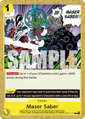Maser Saber (OP17P OP17-117) Promos: The World's Strongest Warriors
