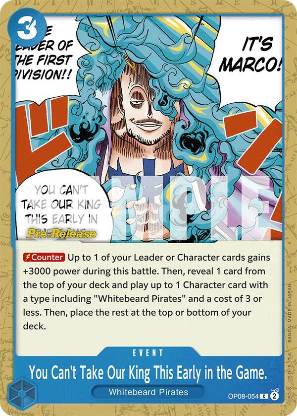 You Can't Take Our King This Early in the Game. OP08-054 One Piece card