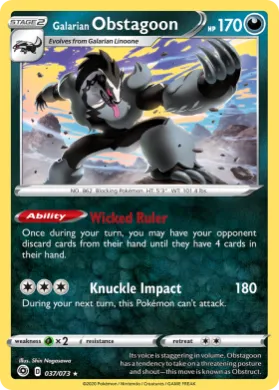 Galarian Obstagoon (CPA 37) Champion's Path