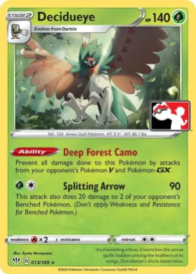 Decidueye ( 013/189) Play! Pokémon Prize Pack Series One