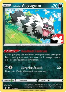 Galarian Zigzagoon ( 117/202) Play! Pokémon Prize Pack Series One