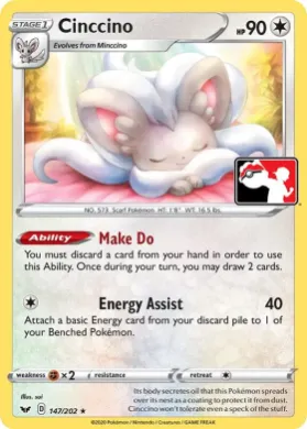 Cinccino ( 147/202) Play! Pokémon Prize Pack Series One