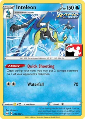 Inteleon ( 043/198) Play! Pokémon Prize Pack Series Two