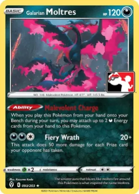 Galarian Moltres ( 093/203) Play! Pokémon Prize Pack Series Two