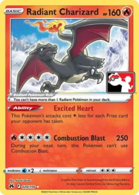 Radiant Charizard ( 020/159) Play! Pokémon Prize Pack Series Three