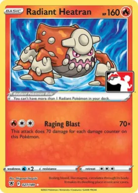 Radiant Heatran ( 027/189) Play! Pokémon Prize Pack Series Three