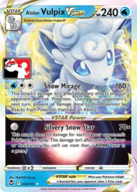 Alolan Vulpix VSTAR ( 034/195) Play! Pokémon Prize Pack Series Three