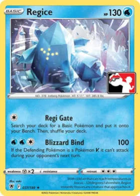 Regice ( 037/189) Play! Pokémon Prize Pack Series Three