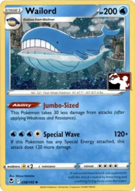 Wailord ( 038/195) Play! Pokémon Prize Pack Series Three