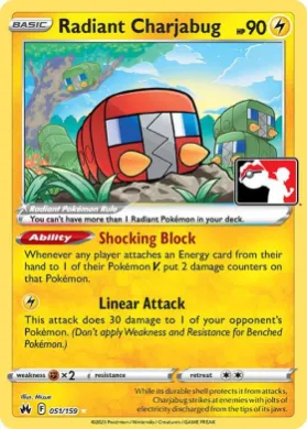 Radiant Charjabug ( 051/159) Play! Pokémon Prize Pack Series Three