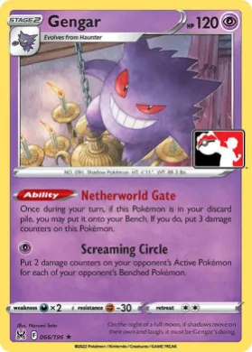 Gengar ( 066/196) Play! Pokémon Prize Pack Series Three