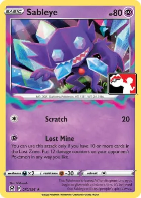Sableye ( 070/196) Play! Pokémon Prize Pack Series Three