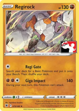 Regirock ( 075/189) Play! Pokémon Prize Pack Series Three