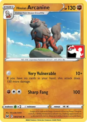 Hisuian Arcanine ( 084/196) Play! Pokémon Prize Pack Series Three