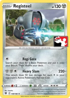 Registeel ( 108/189) Play! Pokémon Prize Pack Series Three