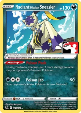 Radiant Hisuian Sneasler ( 123/196) Play! Pokémon Prize Pack Series Three