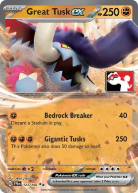 Great Tusk ex ( 123/198) Play! Pokémon Prize Pack Series Three