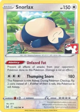 Snorlax ( 143/196) Play! Pokémon Prize Pack Series Three