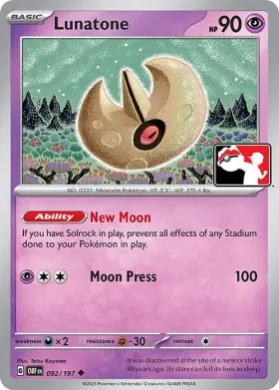 Lunatone ( 092/197) Play! Pokémon Prize Pack Series Four