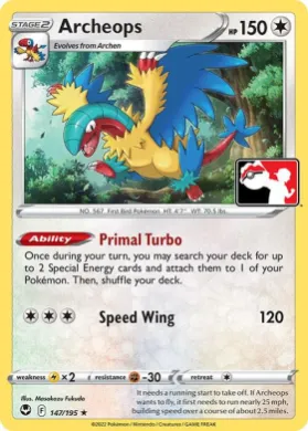 Archeops ( 147/195) Play! Pokémon Prize Pack Series Four