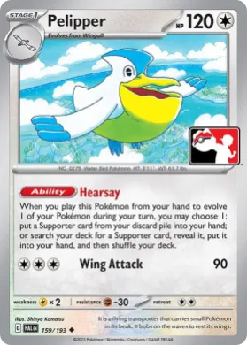 Pelipper ( 159/193) Play! Pokémon Prize Pack Series Four