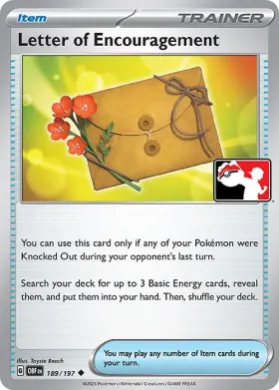 Letter of Encouragement ( 189/197) Play! Pokémon Prize Pack Series Four