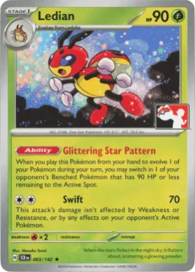 Ledian ( 003/142) Play! Pokémon Prize Pack Series Six