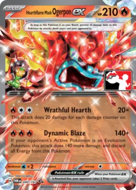 Hearthflame Mask Ogerpon ex ( 040/167) Play! Pokémon Prize Pack Series Six