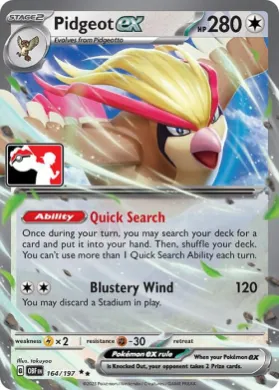 Pidgeot ex ( 164/197) Play! Pokémon Prize Pack Series Six
