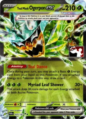 Teal Mask Ogerpon ex ( 025/167) Play! Pokémon Prize Pack Series Seven