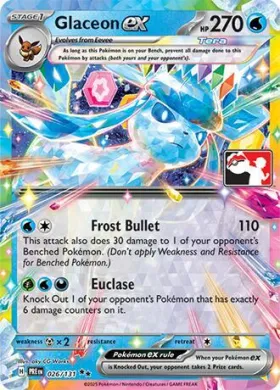 Glaceon ex ( 026/131) Play! Pokémon Prize Pack Series Seven