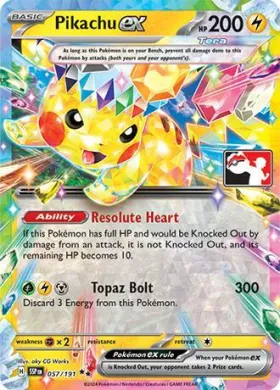 Pikachu ex ( 057/191) Play! Pokémon Prize Pack Series Seven