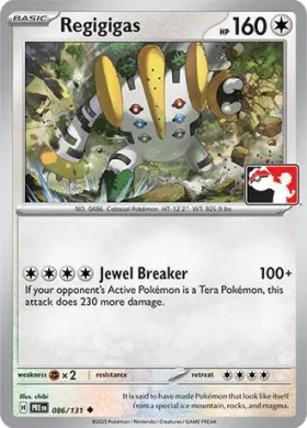 Regigigas ( 086/131) Play! Pokémon Prize Pack Series Seven