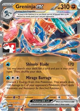 Greninja ex ( 106/167) Play! Pokémon Prize Pack Series Seven