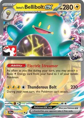 Iono's Bellibolt ex ( 053/159) Play! Pokémon Prize Pack Series Eight