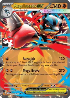 Mega Lucario ex ( 077/132) Play! Pokémon Prize Pack Series Eight