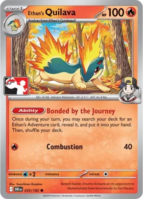 Ethan's Quilava ( 033/182) Play! Pokémon Prize Pack Series Nine