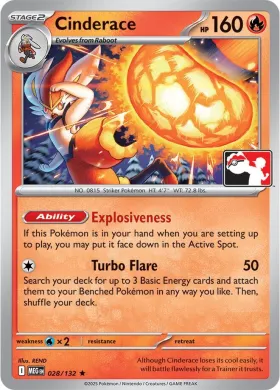 Cinderace ( 028/132) Play! Pokémon Prize Pack Series Eight