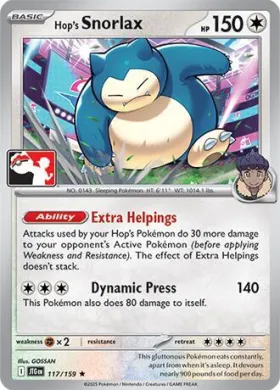 Hop's Snorlax ( 117/159) Play! Pokémon Prize Pack Series Eight