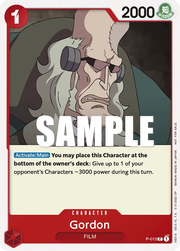 Gordon P-013 One Piece card