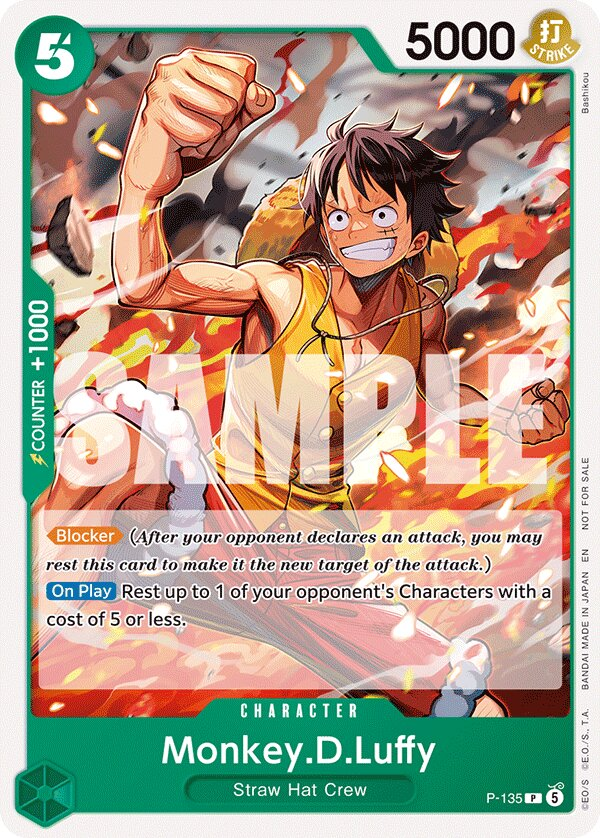 Monkey.D.Luffy P-135 One Piece card