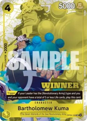 Bartholomew Kuma (WC OP09-108) Winner Cards