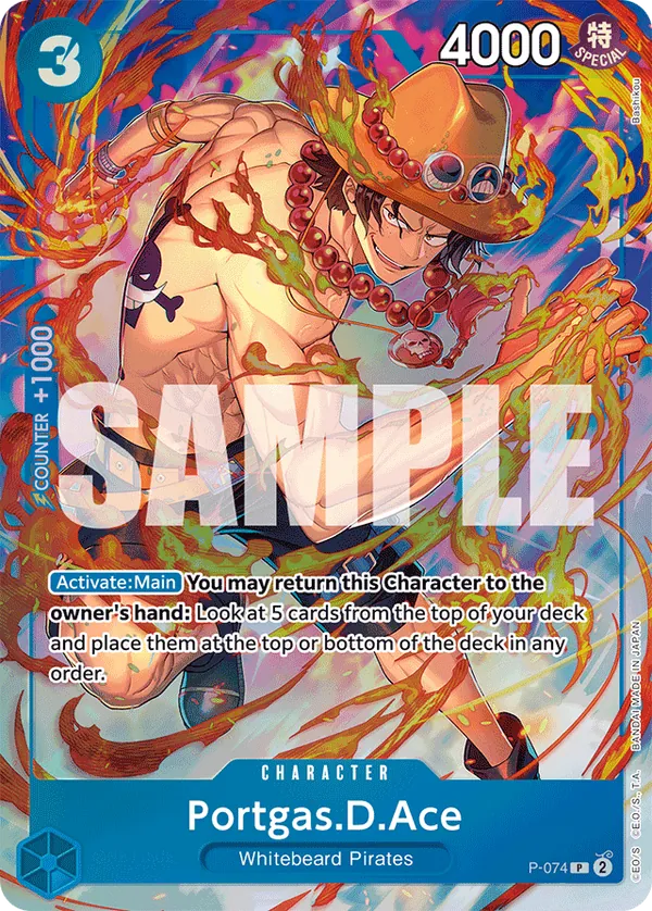 Portgas.D.Ace P-074 One Piece card