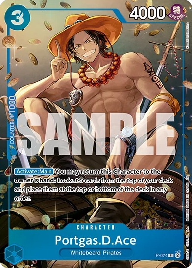 Portgas.D.Ace P-074 One Piece card