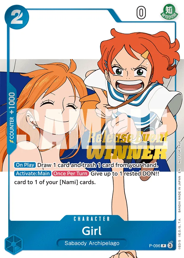 Girl P-096 One Piece card