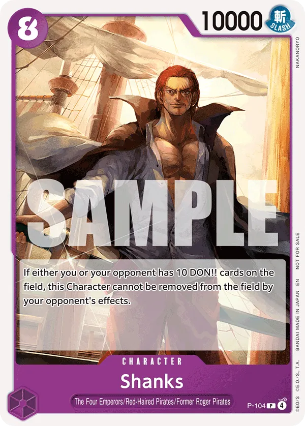 Shanks P-104 One Piece card