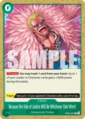 Because the Side of Justice Will Be Whichever Side Wins!! (UP OP05-037) Unnumbered Promos
