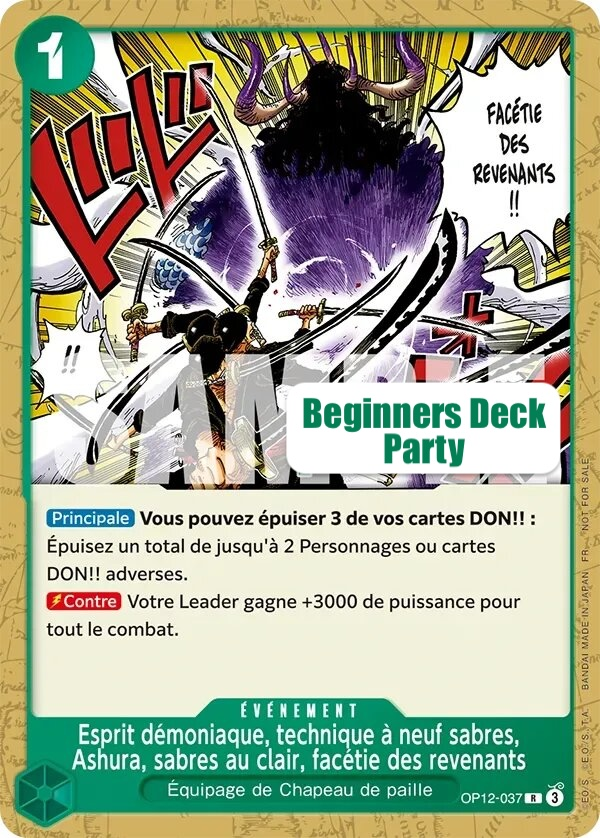 Demon Aura Nine Sword Style Asura Blades Drawn Dead Man's Game OP12-037 One Piece card