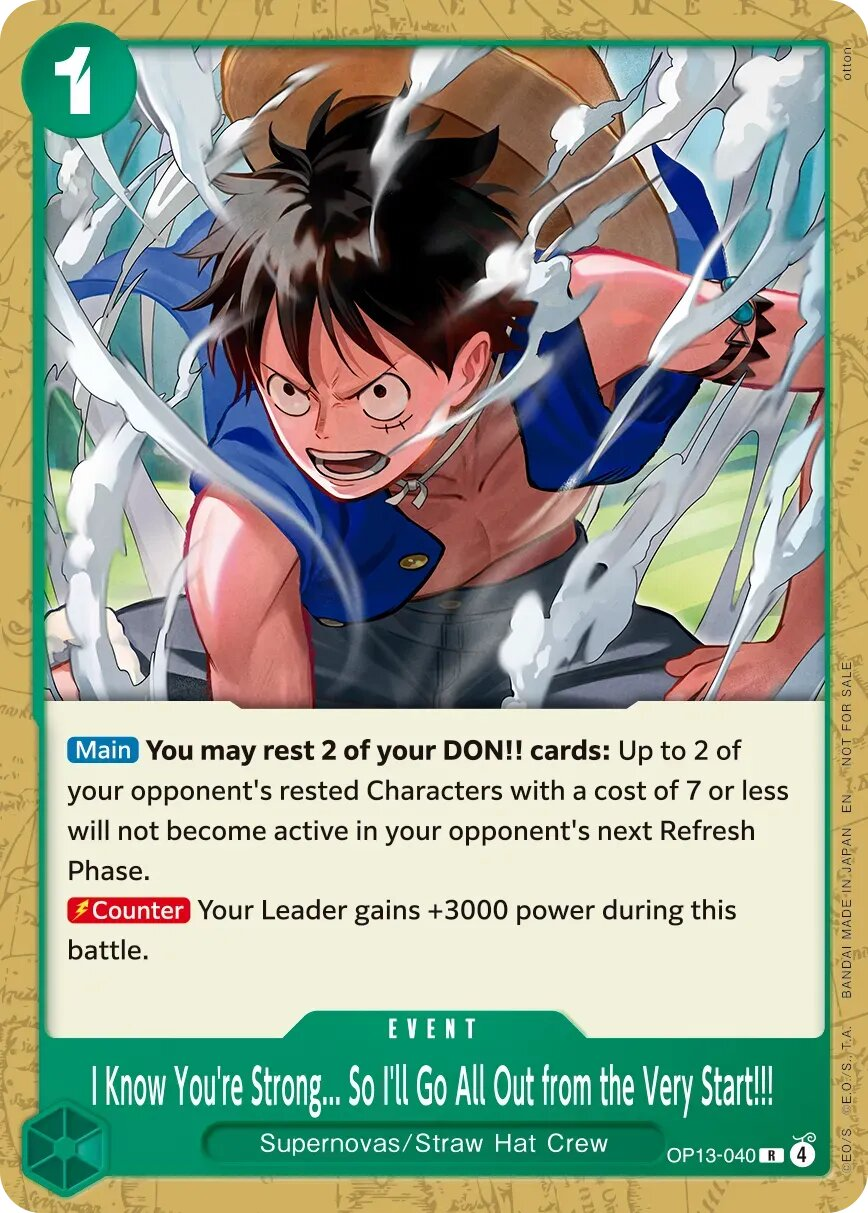 I Know You're Strong... So I'll Go All Out from the Very Start!!! OP13-040 One Piece card
