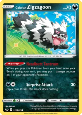 Galarian Zigzagoon (SSH 117) Sword & Shield